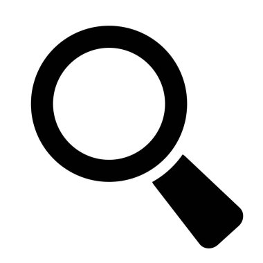 Beyaz arka plan üzerinde büyüteç simgesini