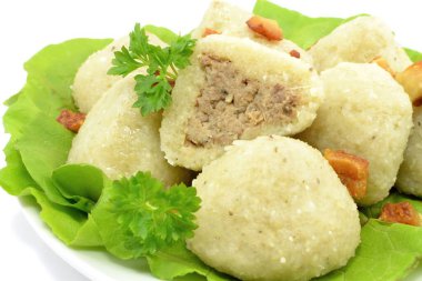 dumplings with meat on a white background
