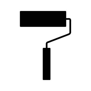 Beyaz arkaplanda boya silindiri simgesi