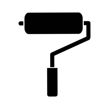 Beyaz arkaplanda boya silindiri simgesi