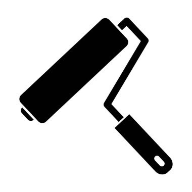 Beyaz arkaplanda boya silindiri simgesi