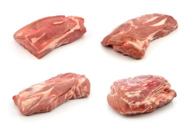 Beyaz arka planda domuz boynu