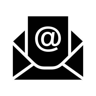 Beyaz arkaplanda e- posta simgesi
