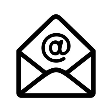 Beyaz arkaplanda e- posta simgesi