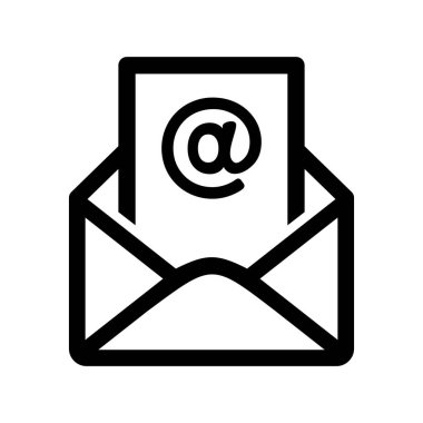 Beyaz arkaplanda e- posta simgesi