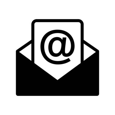 Beyaz arkaplanda e- posta simgesi