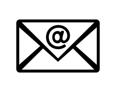 Beyaz arkaplanda e- posta simgesi