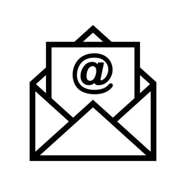 Beyaz arkaplanda e- posta simgesi