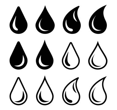 drops icon set on white background