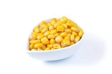 pickled corn isolated on white background