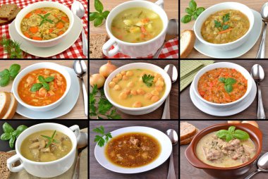 set of different lunches