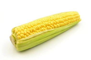 Beyaz arkaplanda mısır