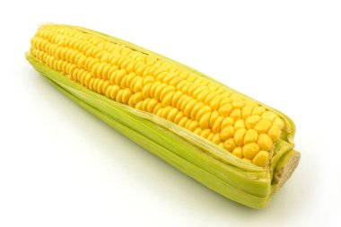 Beyaz arkaplanda mısır