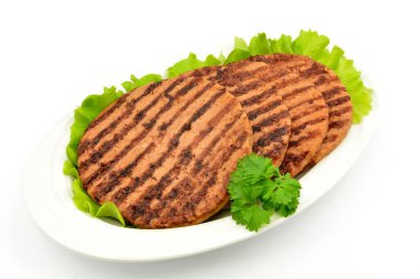 hamburger cutlets isolated on white background