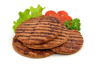 hamburger cutlets isolated on white background