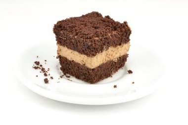 beyaz arkaplanda pasta