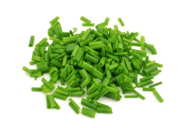 Beyaz bir arka planda Chives