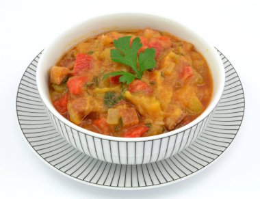 zucchini dish isolated on white background