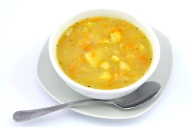 cabbage soup on a white background
