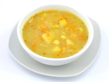 cabbage soup on a white background
