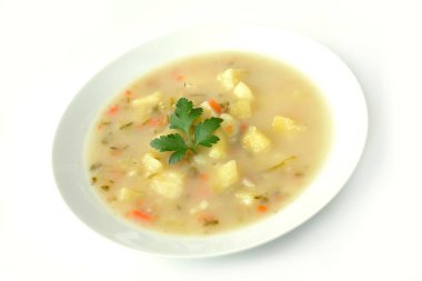 cucumber soup on a white background