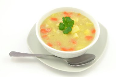 barley soup on a white background