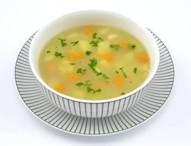 barley soup on a white background