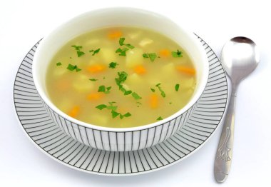 barley soup on a white background