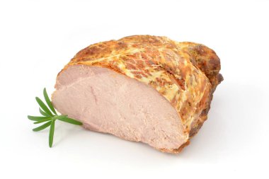 baked ham on a white background