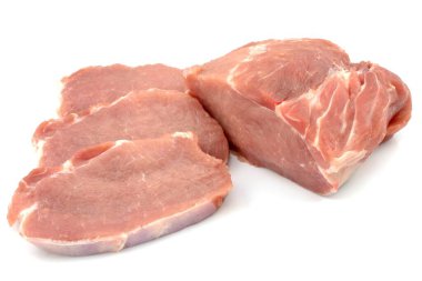 Beyaz arka plan üzerinde izole pork loin