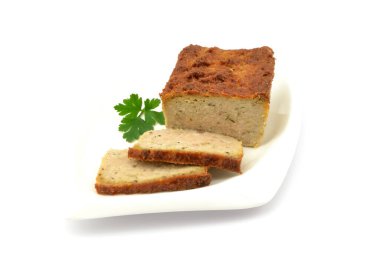 chicken pate on a white background