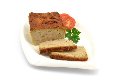 chicken pate on a white background