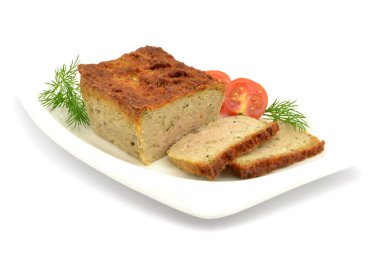 chicken pate on a white background