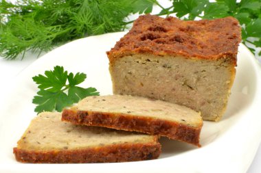 chicken pate on a white background
