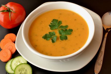 vegetable soup in a bowl - cream