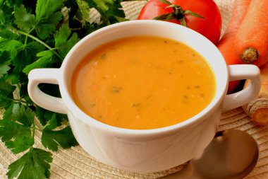 vegetable soup in a bowl - cream