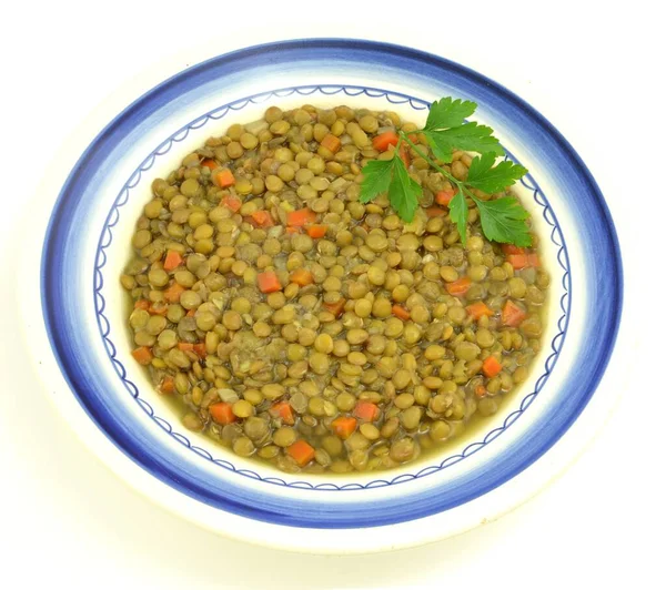 lentil soup on a white background
