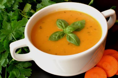 vegetable soup in a bowl - cream