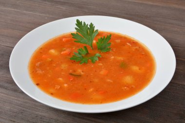goulash soup on a plate