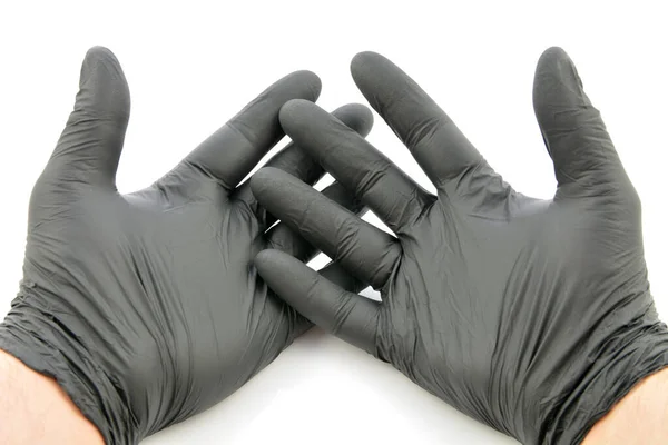 disposable gloves on a white background