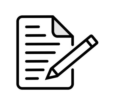 Beyaz arkaplan üzerindeki belge simgesi