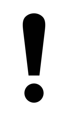 Beyaz arkaplanda ünlem işareti simgesi izole edildi