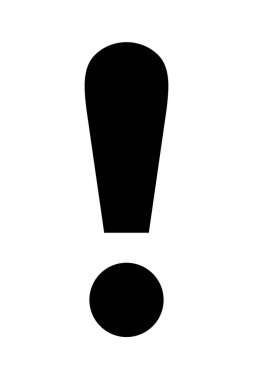 Beyaz arkaplanda ünlem işareti simgesi izole edildi