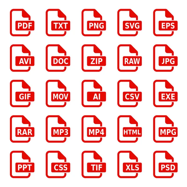 Document Format Set Icons — Stock Vector