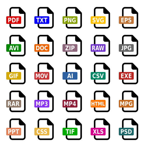 Document format - set of icons