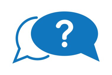 Soru işareti ile sohbet simgesi