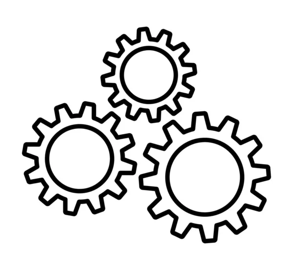 Engrenages Sur Fond Blanc — Image vectorielle
