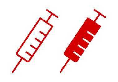 Beyaz arkaplanda şırınga simgesi