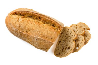 Beyaz arkaplanda ekmek