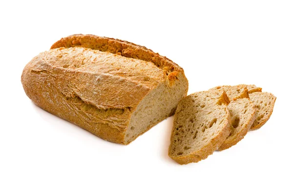 Bröd Vit Bakgrund — Stockfoto